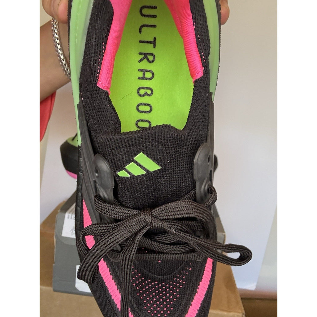 Size 7.5 - Adidas UltraBoost Light Black Lucid Lime Pink W
