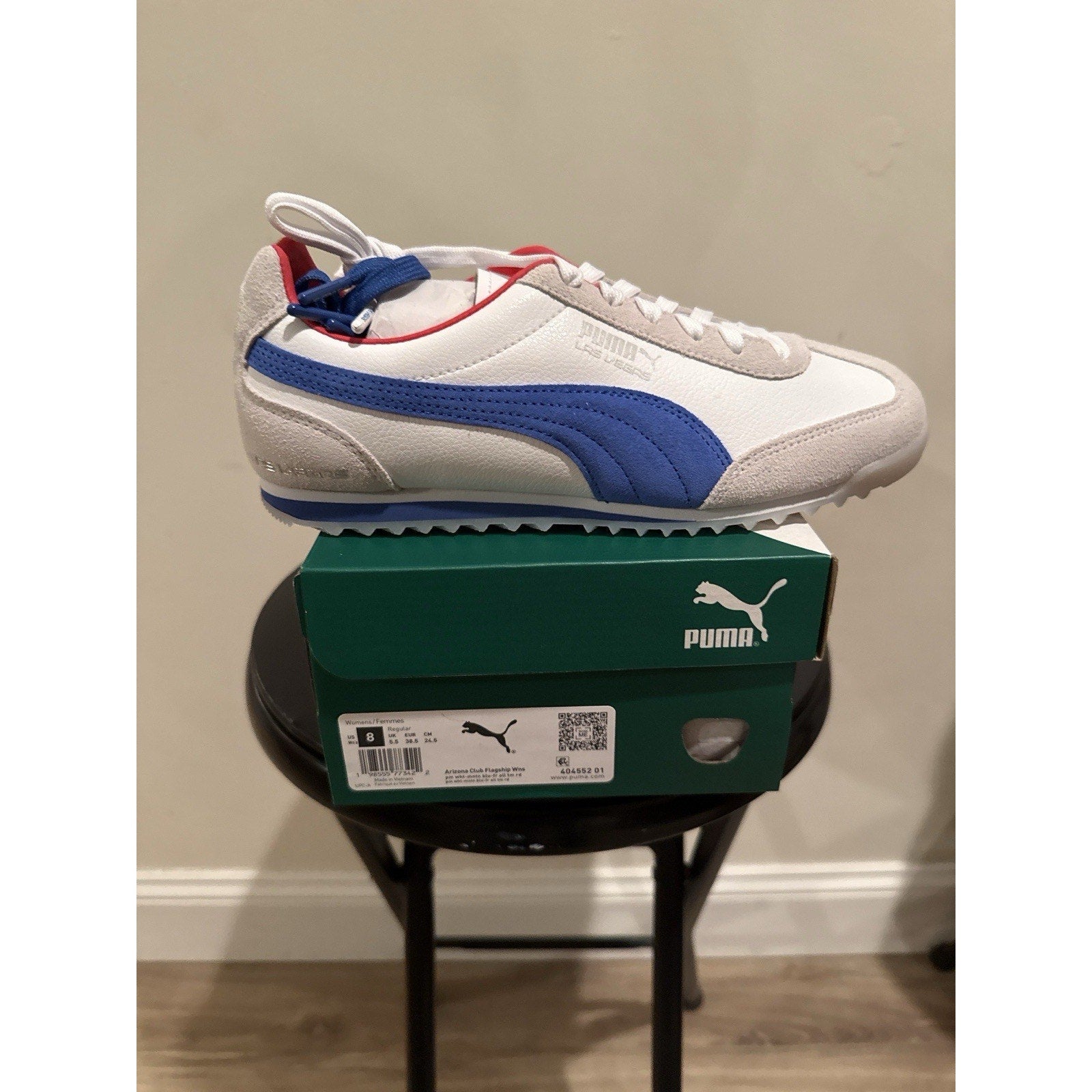 Puma Arizona Club Flagship White Blue Red – Women’s Size 8 – Brand New w/ Box
