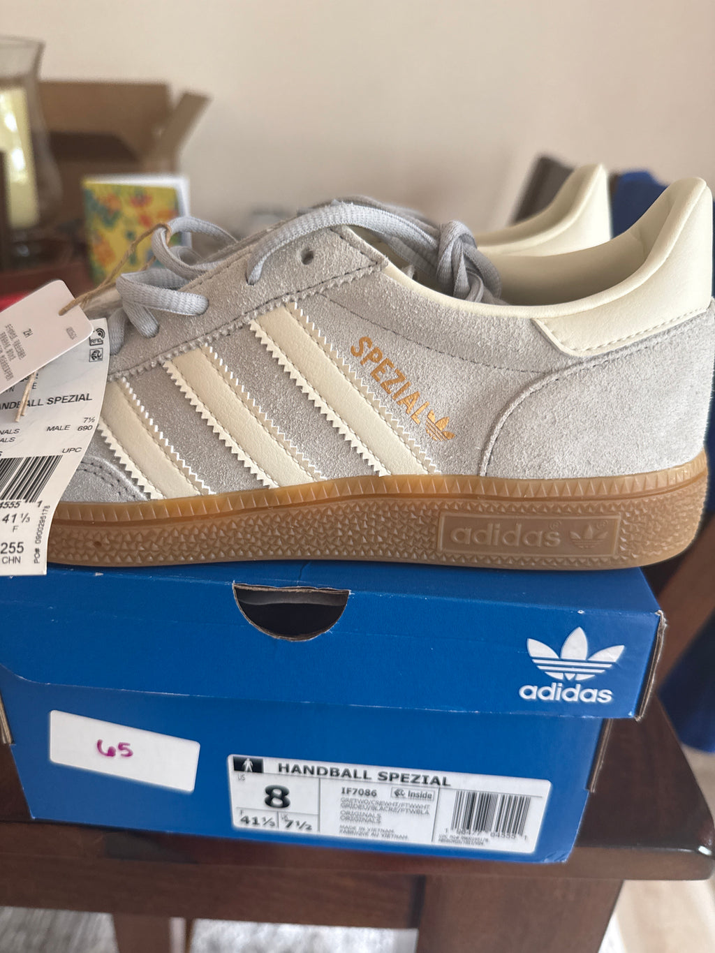 adidas Handball Spezial IF7086 Grey White Gum Suede Men’s 8 Women’s 9 NEW