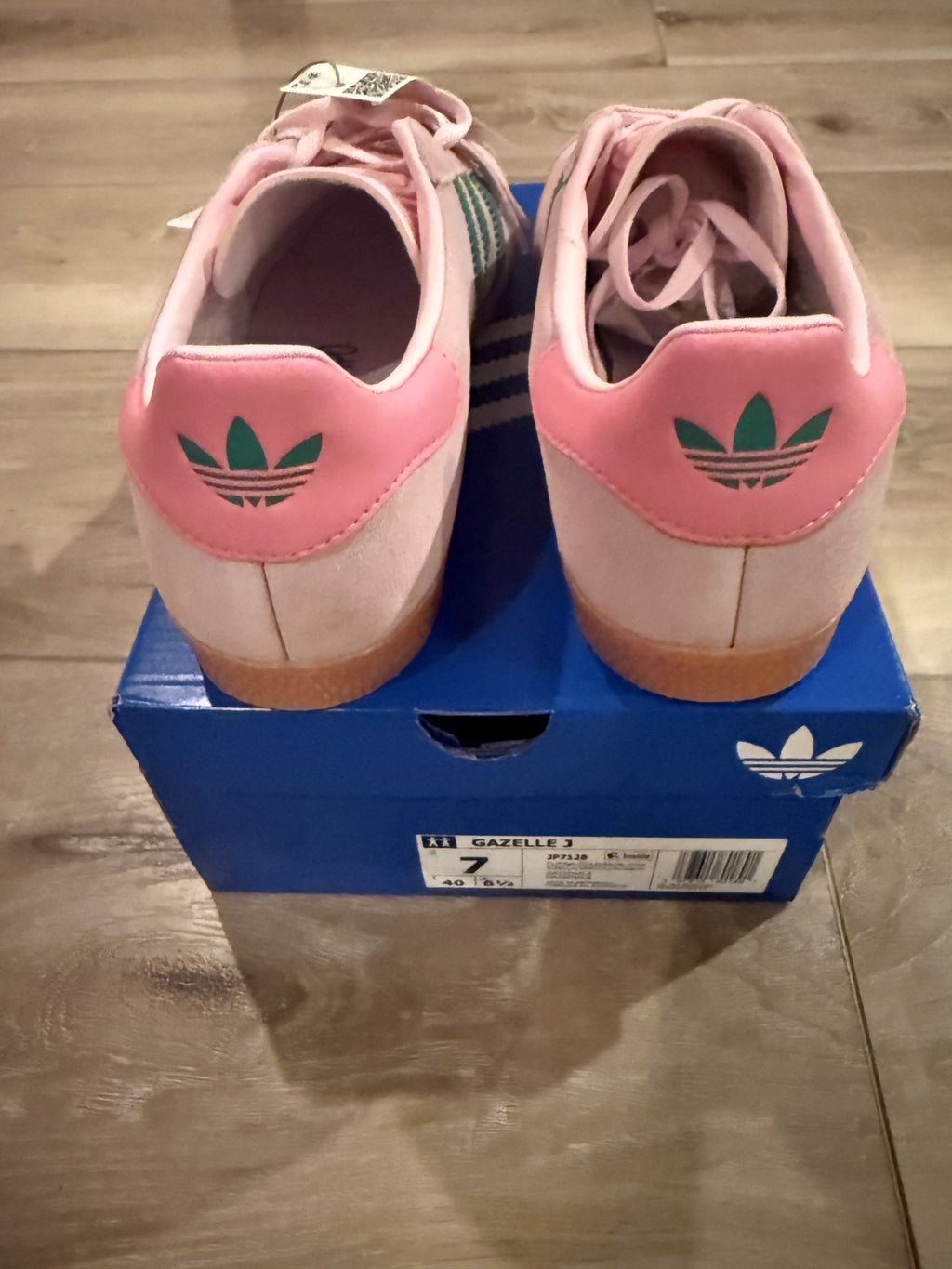 adidas Gazelle JP7128 Pink Green Gum Sole Women’s Size 7 🔥 Rare Colorway DS